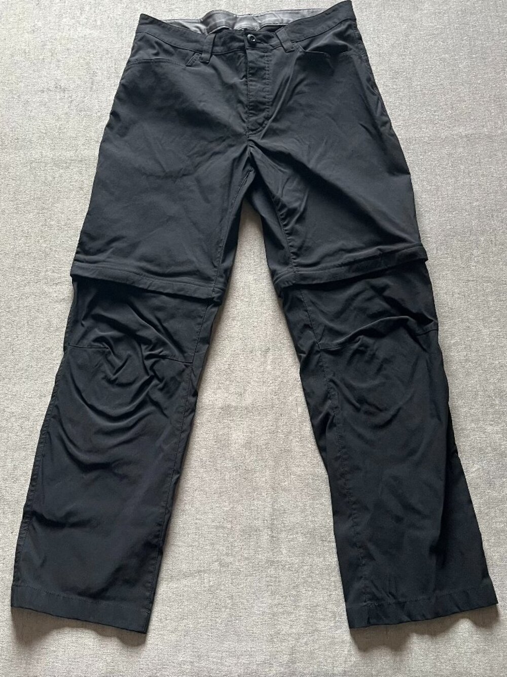 Eddie Bauer Hybrid Pants Shorts 32x30 Black Stretch Convertible Pockets Outdoor